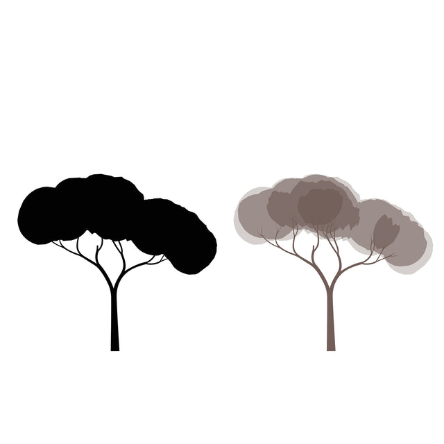 Flat Vector Watercolor Trees (+PNGs)