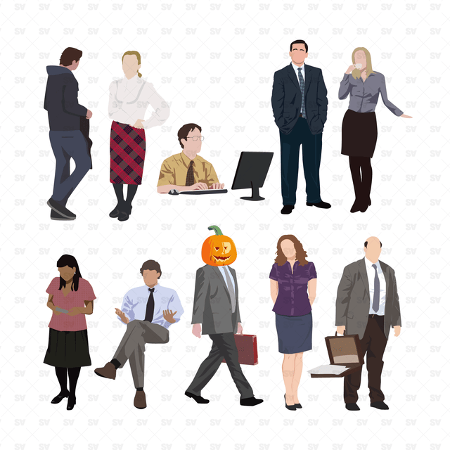 The Office TV Series Characters vector AI + PNG 