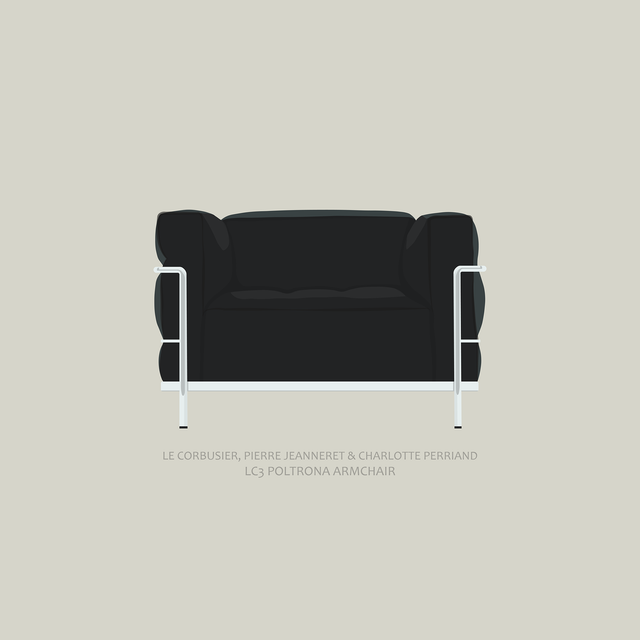lc3 pltrona armchair le corbusier