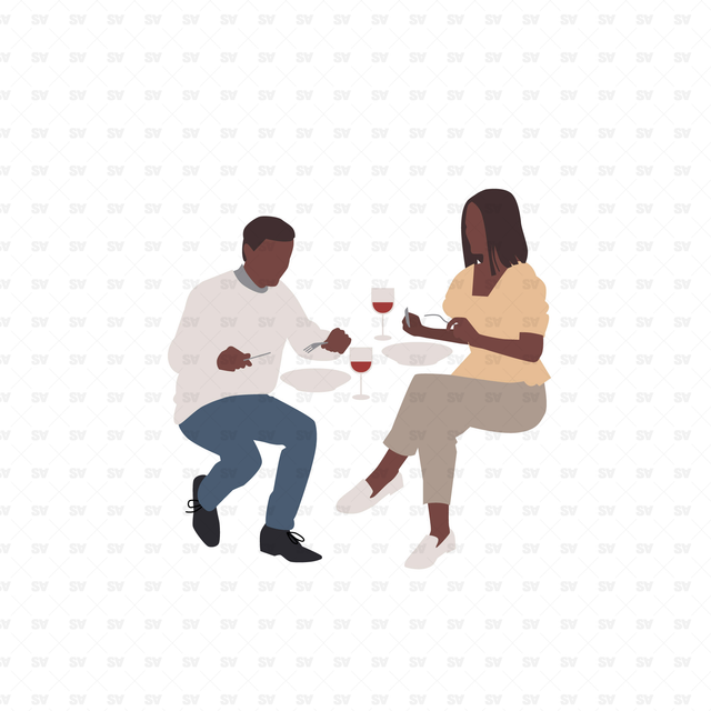 vector flat people restaurant