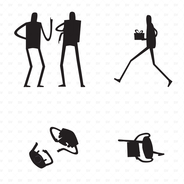 Photoshop Brushes Top View + Side View Crazy Characters Set (50 Figures)