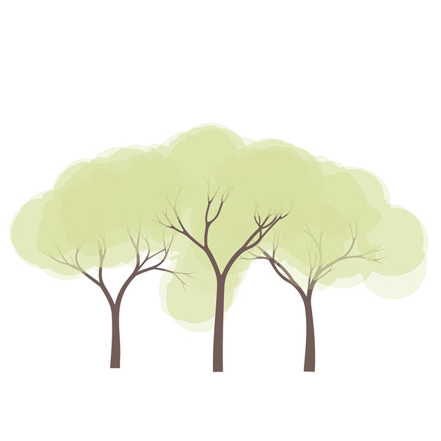 Flat Vector Watercolor Trees (+PNGs)