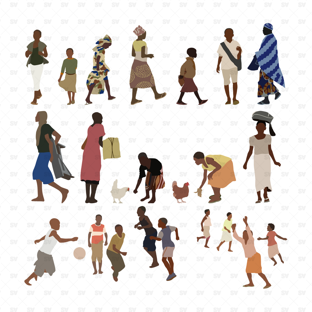 african people silhouette
