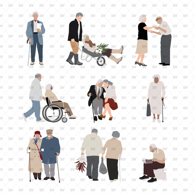 Flat Vector Elderly People