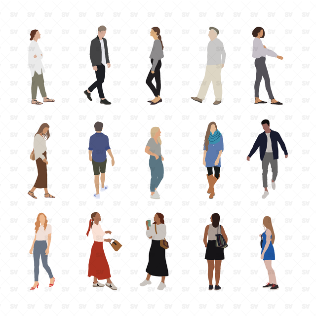 flat vector European People