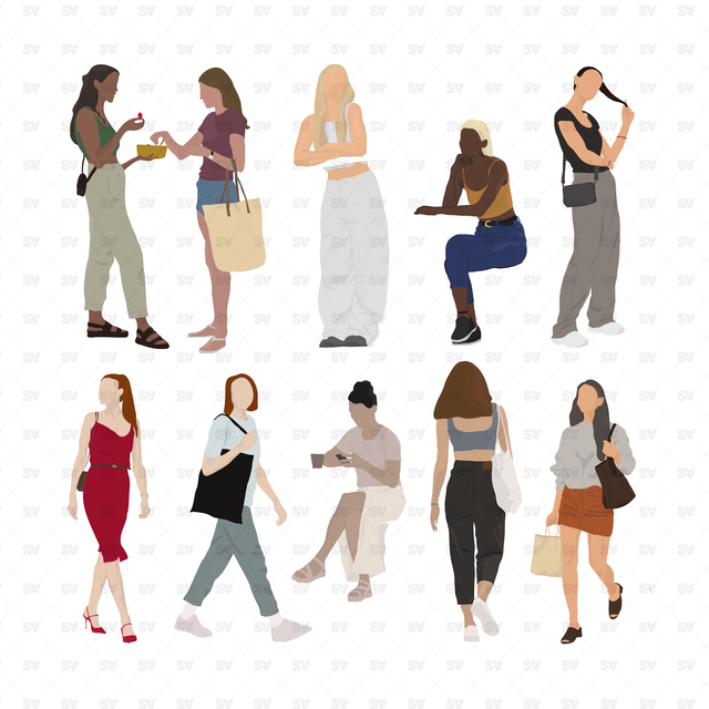 flat vector women