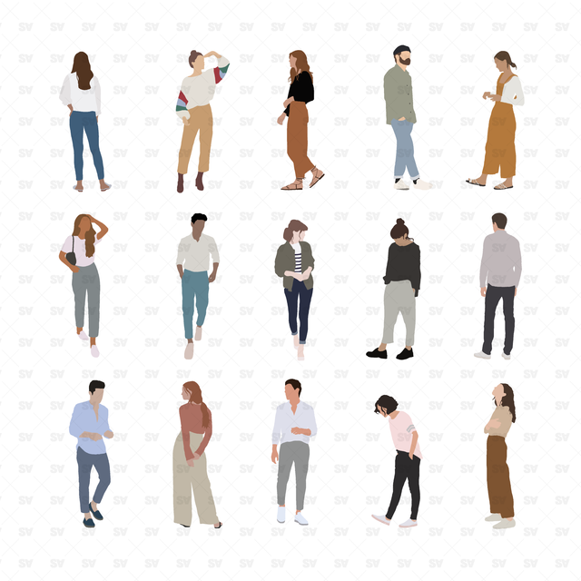 flat vector European People