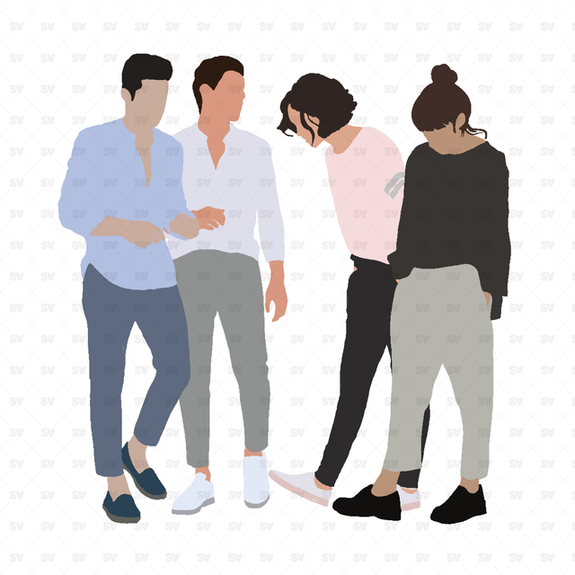 flat vector European People
