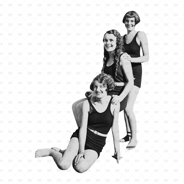 Swimming Bathing Beaching Cutout Characters