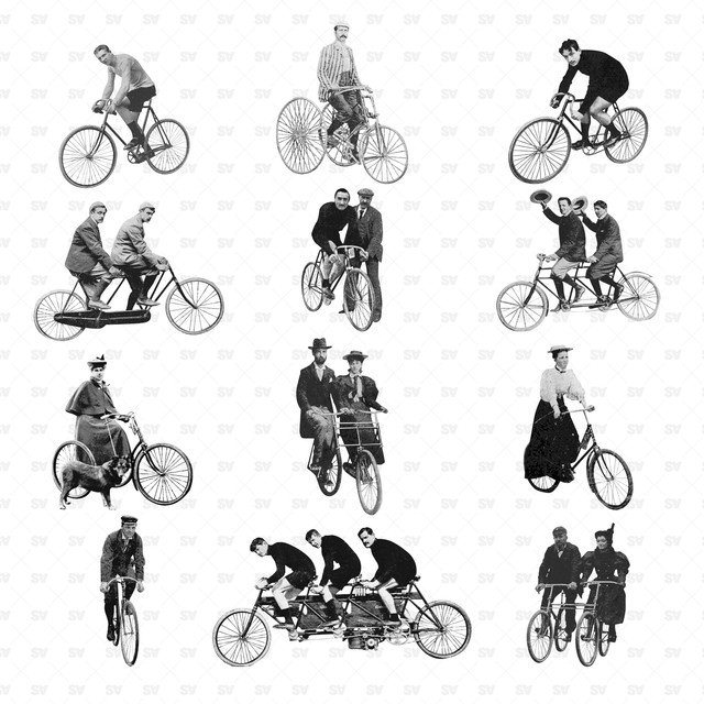 Cutout Cyclists (12 PNGs)