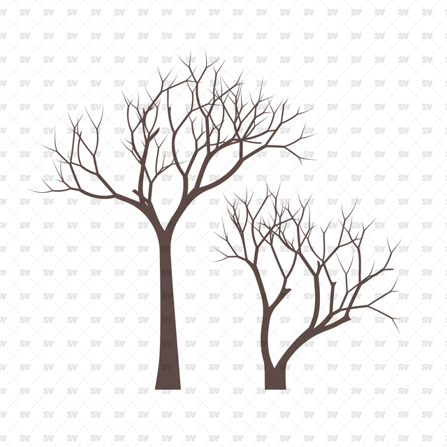 Flat Vector Bare Trees (+PNGs)