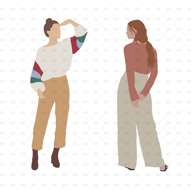 flat vector European People