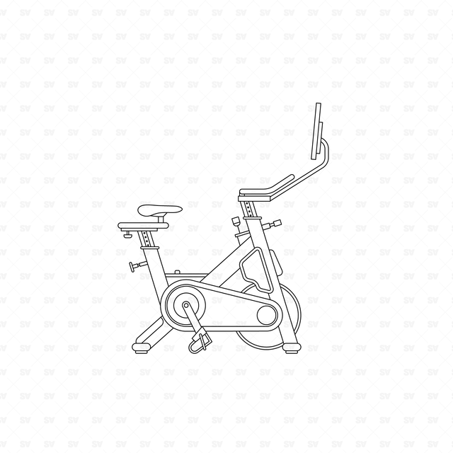 CAD & Vector Gym Equipment Set (Side View)