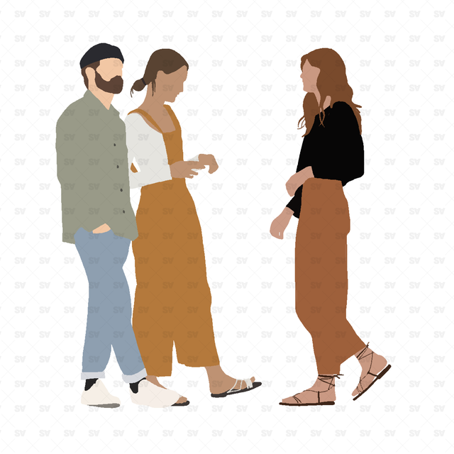flat vector European People