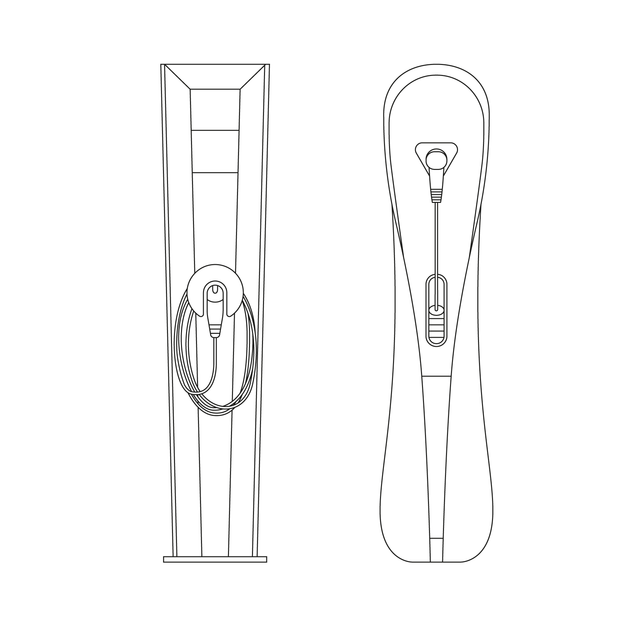 CAD & Vector Electric Car Vehicle Charging Stations Set