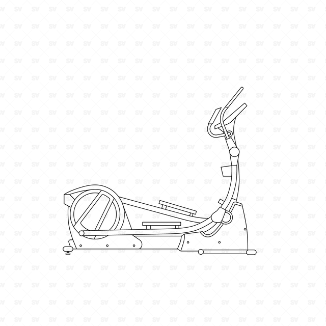 CAD & Vector Gym Equipment Set (Side View)