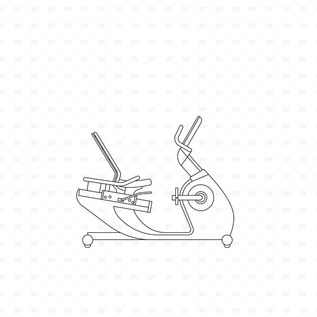 CAD & Vector Gym Equipment Set (Side View)