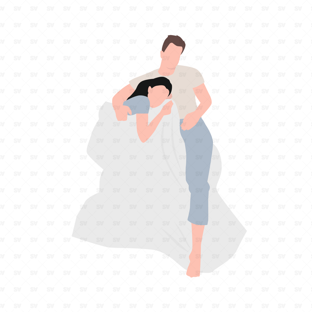 Flat Vector Sleeping People Top View (+PNGs)