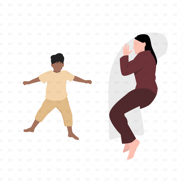 Flat Vector Sleeping People Top View (+PNGs)