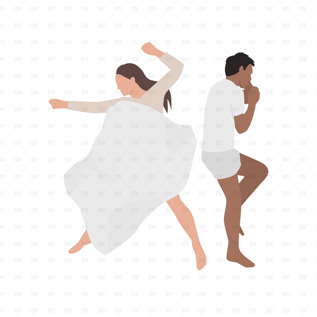 Flat Vector Sleeping People Top View (+PNGs)