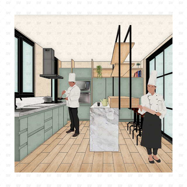 vector chef kitchen
