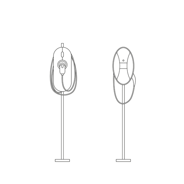 CAD & Vector Electric Car Vehicle Charging Stations Set
