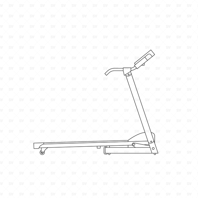 CAD & Vector Gym Equipment Set (Side View)