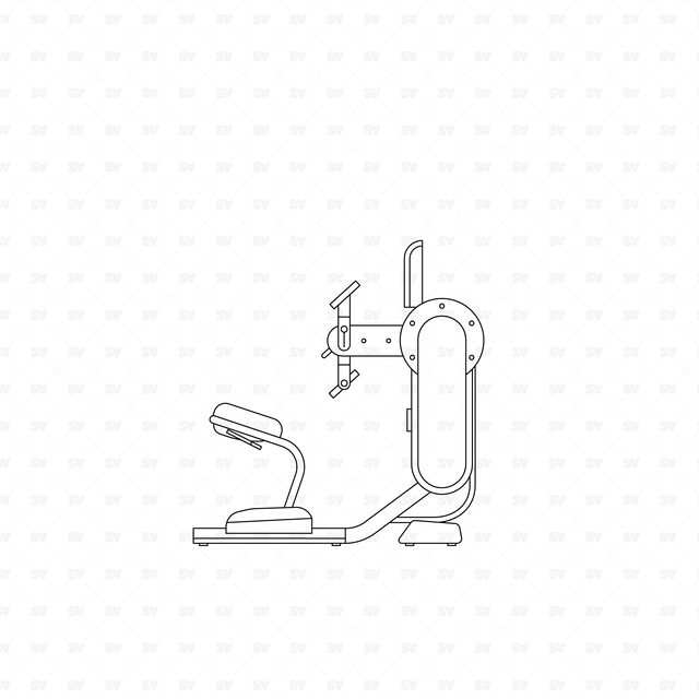CAD & Vector Gym Equipment Set (Side View)