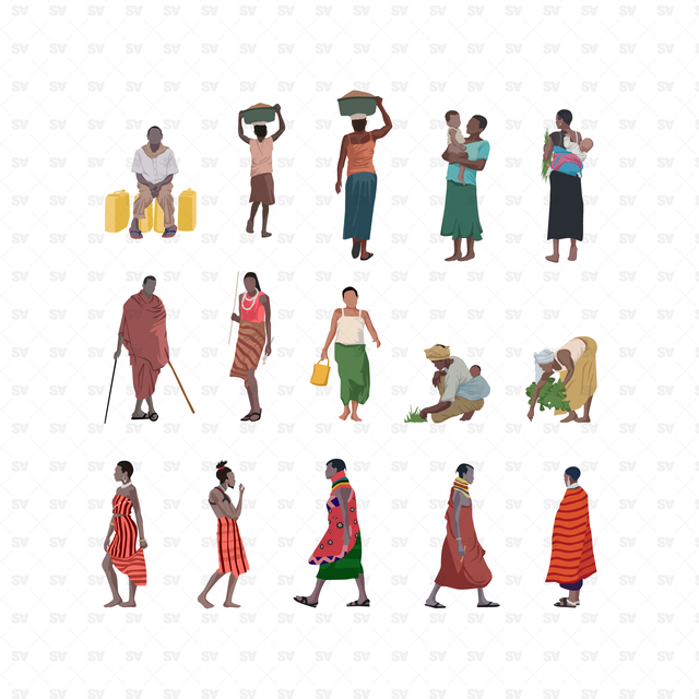vector indian people