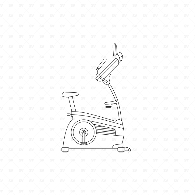 CAD & Vector Gym Equipment Set (Side View)