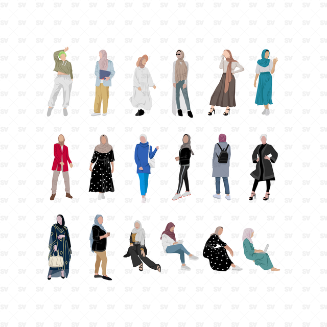 vector islamic people