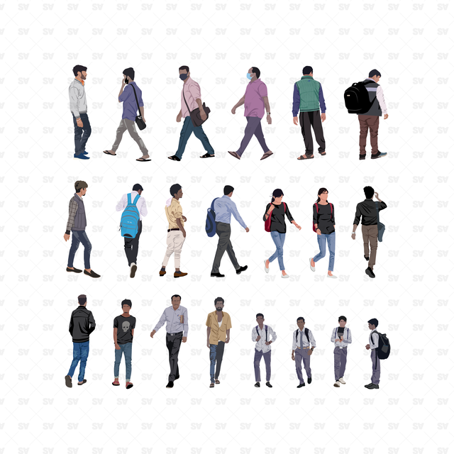 vector indian people