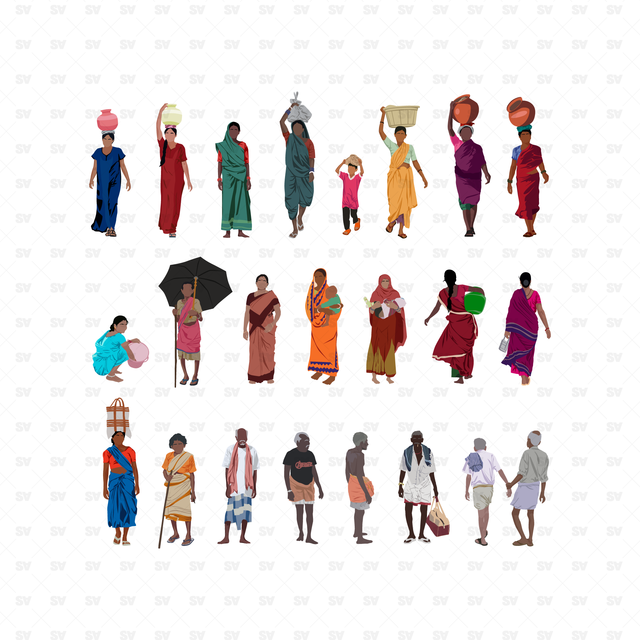 vector indian people
