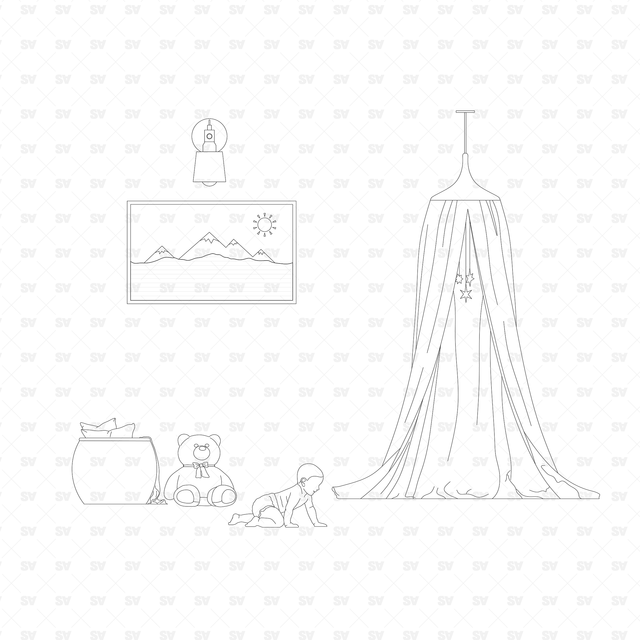 CAD & Vector Babies and Toddler Furniture