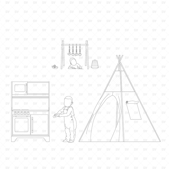 CAD & Vector Babies and Toddler Furniture