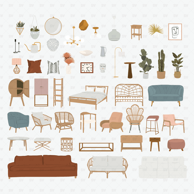 Boho Furniture (50 Figures)