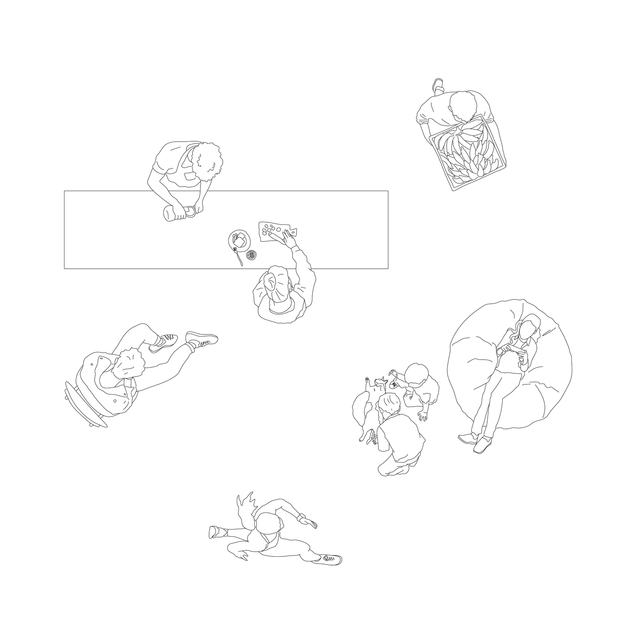 top view people vector cad free