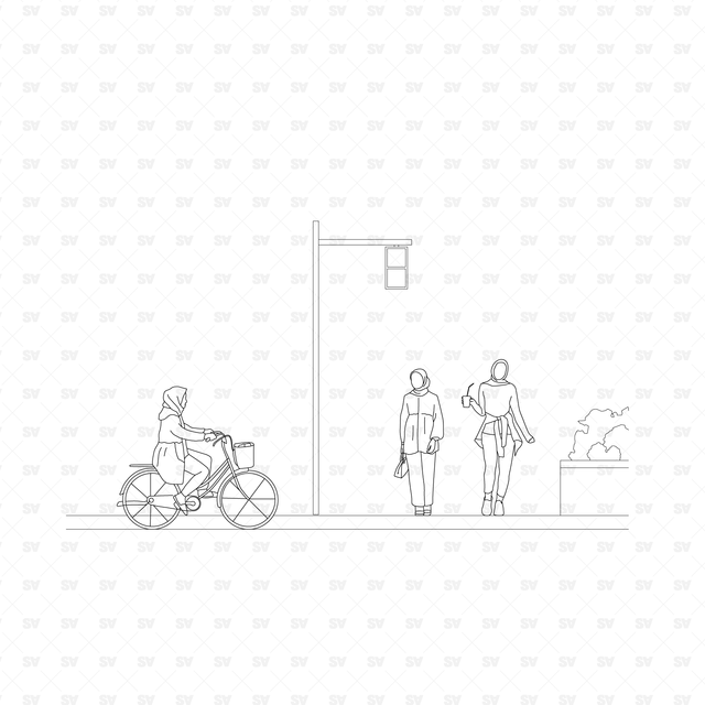 Hijabi Women vector cad dwg ai