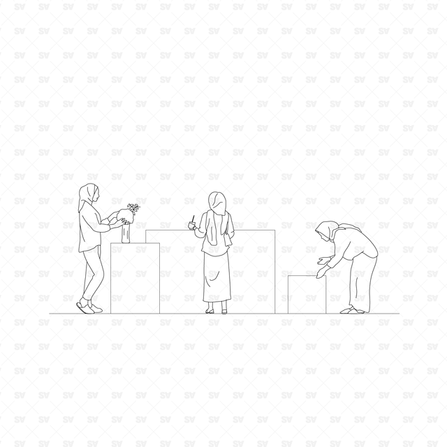 Hijabi Women vector cad dwg ai