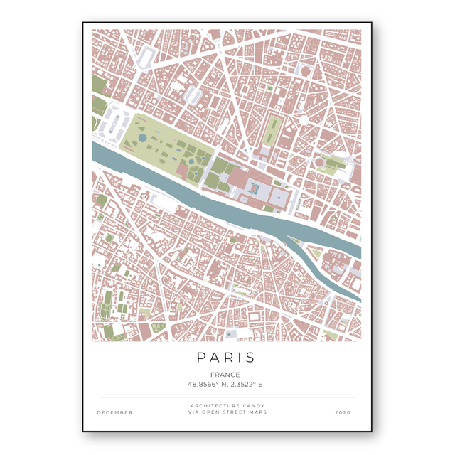 Vector map of Paris, France download