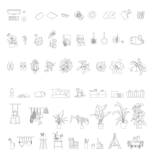 plants details vector cad dwg