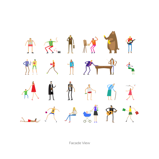 Colorful Characters Set (50 Vectors)-Vectors-Studio Alternativi