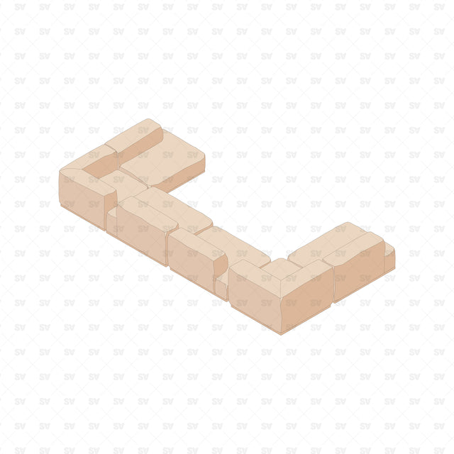 Isometric Modular Sofa vector