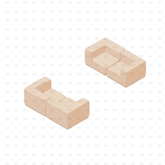 Isometric Modular Sofa vector
