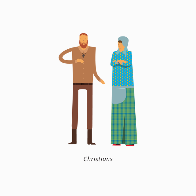 christians vector people