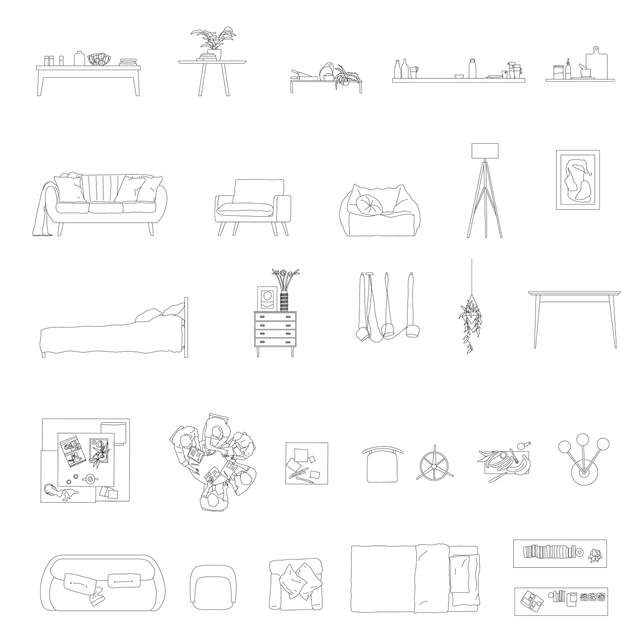 Free CAD Household Furniture (25+ Figures)