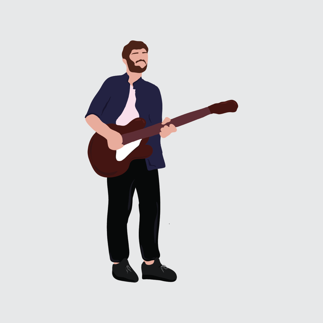 flat vector people illustration guitar musician