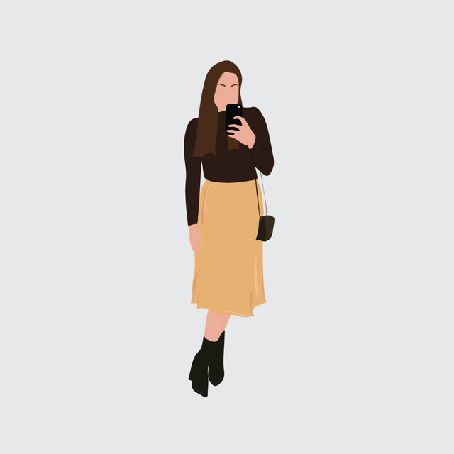 flat vector people illustration selfie