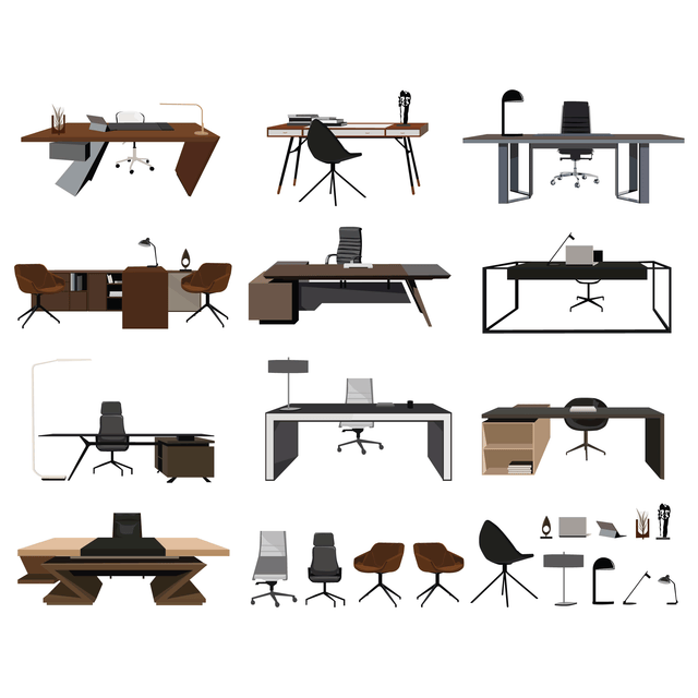 vector office furniture