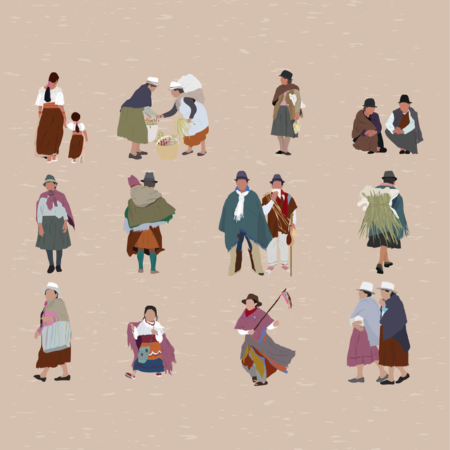 flat vector Ecuadorian people